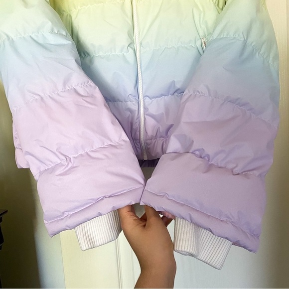 Perfect Moment Jacket Polar Flare Hooded Ombre Quilted Ski Pastel Rainbow XL GUC - Picture 4 of 15